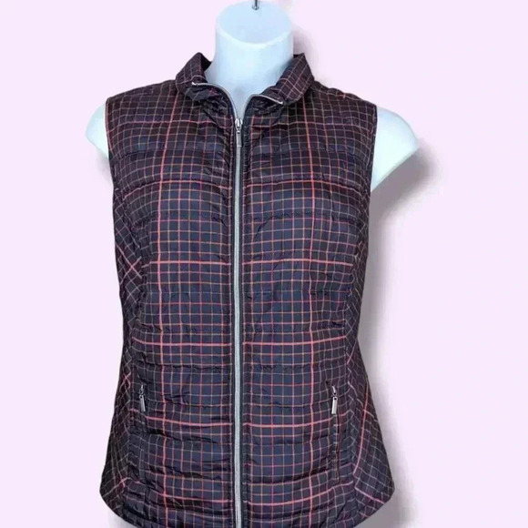 CJ Banks Plaid Puffy Vest - Picture 1 of 5